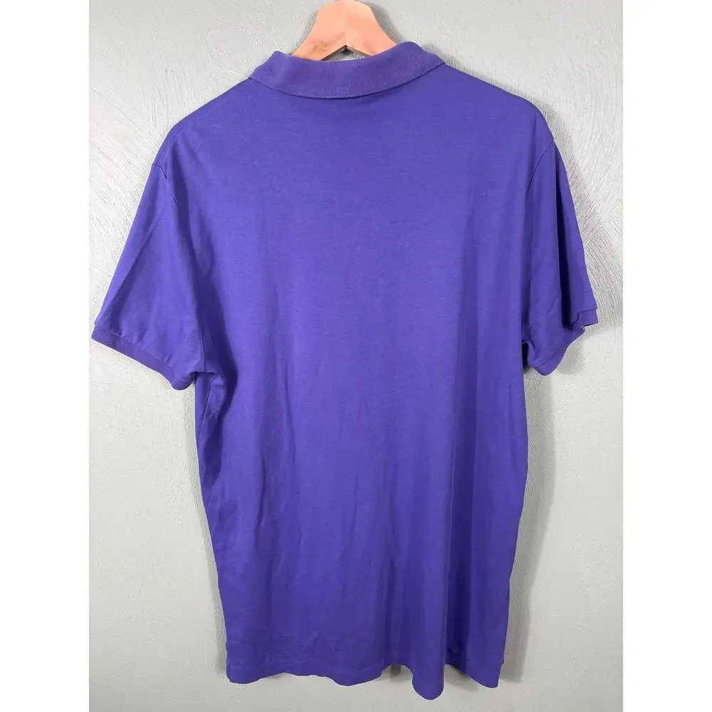 Polo Ralph Lauren Men's Size Large Purple Cotton Casual Short Sleeves Polo Shirt